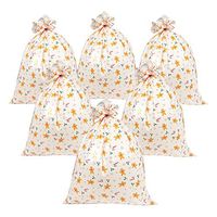 Pack of 6 Jumbo Gift Bags – Giant Plastic Gift Sacks, Party Bags with Gingerbread Man, Holly, Candy Cane Design - Perfect for Large Christmas Gifts - Includes Strings for Tying, 36 x 48 Inches