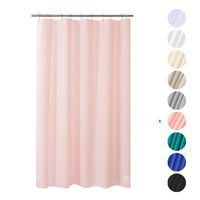 AmazerBath Plastic Shower Curtain, 48" W x 72" H EVA 8G Shower Curtain with Heavy Duty Clear Stones and Grommet Holes, Waterproof Thick Bathroom Plastic Shower Curtains Without Chemical Odor-Pink