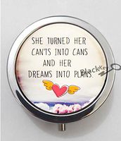 BlackKey She Turned Her Can'ts into Cans and Her Dreams into Plans 3-Compartment Decorative Pocket Gift Box Case Organizer for Pill, Color 1 -565