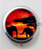 BlackKey Elephant Animal 3-Compartment Decorative Pocket Gift Box Case Organizer for Pill, Color 1 -422