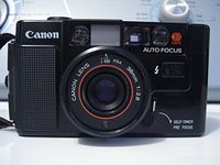 Canon AF35M 35mm Film Camera CAFS Self-Timer Pre Focus w/Canon Lens Manual ASA 38mm 1:2.8 Camera (Black Camera)
