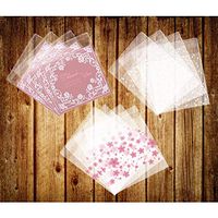 Odowalker 300 Pieces 3 Different Patterns Self Adhesive Plastic Cookie Bags 100 Pieces Cherry Blossoms Bags, 100 Pieces Pink Rose Bags & 100 Pieces White Polka Dot Bags Gift DIY Plastic Bag