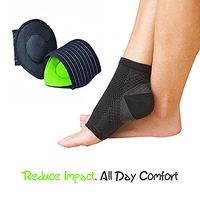 Plantar Fasciitis Bamboo Brace with Plantar Arch Cushion - All Day Plantar Fasciitis Compression Sleeves and Plantar Feet Arch Supports (2-Pack)