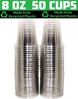 [50 Pack - 8 oz.] Earth - Friendly Eco Crystal Clear R - PET Recycled Plastic Cups [Cups Only, Lids Sold Separately]