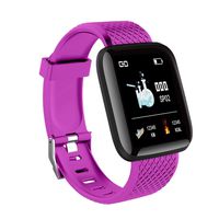 HelloPet Sports Fitness 116plus Smart Watch Waterproof Activity Blood Pressure Heart Rate Call Message Reminder Android Pedometer Smart Watch (Purple)