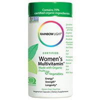 Rainbow Light Women’s Multivitamin, Organic Fruits & Vegetables, Gluten-Free, Soy-Free, 120 Vegetarian Capsules (Packaging May Vary)