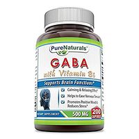Pure Naturals - GABA with Vitamin B6 Dietary Supplement - 500 Milligrams - 200 Capsules - Promotes Relaxation - Promotes a Positive Mood