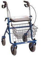 DMI Classic Steel Rollator Walker with Padded Seat, Blue