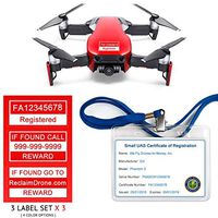 Mavic Air - FAA Drone Identification Bundle - Labels (3 Sets of 3) + FAA UAS Registration ID Card for Commercial Pilots + Lanyard and ID Card Holder