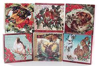 Decorative Matches 6 Square Box Set- Strike Strip on Side of Box- Colored Match Tips- Wooden Matches (Holiday Friends)