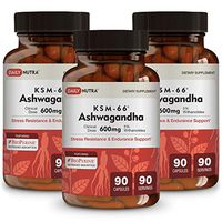 KSM-66 Ashwagandha by DailyNutra - 600mg Organic Root Extract - High Potency Supplement with 5% Withanolides | Stress Relief, Increased Energy and Focus (3-Pack)