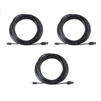 3-Pack 25ft Power Extension Cable for Wyze Cam, Zmodo, Blink, Yi Home Camera and Other Security Camera, Long Micro USB Cord (Black)