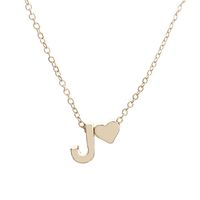 Gahrchian for Ladies Birthday Gift Necklace Letter Gold Plated Necklace Pendant Jewlery (J)