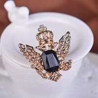 Fashion Jewelry Scarf Men Pins Corsage Rhinestone Eagle Brooch Collar Pin Daily Popular Novelty Aesthetic Party Girls Girl Jewerly Design | Color - Gold Black