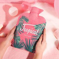 Irrigation hot Water Bottle Female Injection Plumbing Water Bag Flushing Warm Handbag Cute Cartoon Student Small Hand Warmer Explosion-Proof Warm Treasure, Pink Needle Large