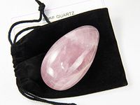 Fundamental Rockhound Products: Rose Quartz Massage Wand Teardrop Style Natural Gemstone Crystal, grounding Stone with Carrying Pouch