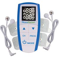 AccuRelief Complete 3-in-1 TENS Unit, EMS, Massager Device - Pain Relief Electric Muscle Stimulator with 4 Electrodes for Neck, Back, and Full Body - FDA and OTC Approved