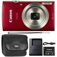 Canon IXUS 185/ELPH 180 20MP Red Compact Digital Camera and Camera with Case