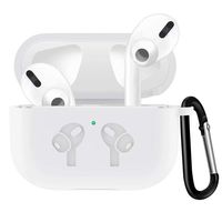 UHKZ Compatiable with AirPods Pro 2019 Case[Visible Front LED], Protective Soft Slim Silicone Case with Keychain Accesssories for AirPods Pro Charging Case [2019 Release],White