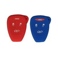 Red and Navy Blue Silicone Rubber Keyless Entry Remote Key Fob Case Skin Cover Protector fit for 2006 2007 MITSUBISHI Raider