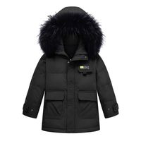 TOTAMALA Halloween Kids Girls Winter Outdoor Faux Fur Hooded Parka Down Warm Coat Cotton Puffer Jacket Padded Overcoat Black