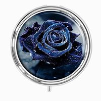 Youroom Purple rose Custom HOT Sales Stainless Steel Round Pill Box Medicine Vitamin Organizer Holder Decorative box