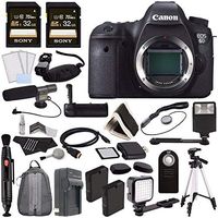 Canon EOS 6D DSLR Camera (Body Only) + Sony 32GB SDHC Card + Rechargable Li-Ion Battery + Home and Car External Charger + HDMI Cable + Remote + Card Reader+ Card Wallet Video Creator Kit