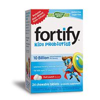 Nature's Way Fortify Kids Probiotic, 10 Billion Live Probiotics, Fruit Punch Flavor, For Kids Ages 2+, 24 Chewable Tablets