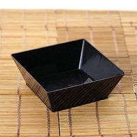 BalsaCircle 36 pcs 10 oz Black Plastic Square Bowls - Disposable Wedding Party Catering Tableware