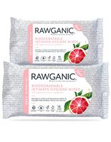 RAWGANIC Gentle Organic Intimate Hygiene Feminine Wipes, Hypoallergenic, Alcohol Free, Flushable and Biodegradable Fragrance-Free Intimate Pre-waxing Wipes (Twin Pack)