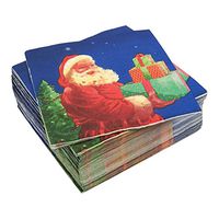 100-Pack Napkins - Christmas Themed Disposable Paper Party Napkins Festive Santa Claus Print - Soft and Absorbent - Perfect for Luncheons, Dinners and Celebrations - 6.5 x 6.5 Inches