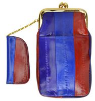 Eel skin Soft Leather Cigarette Case with Lighter Holder by Marshal