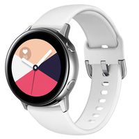 NAHAI Compatible Galaxy Watch Active Band, Soft Silicone Replacement Watch Band Sport Strap Waterproof Wristband Compatible Galaxy Watch Active Smartwatch, Small, White