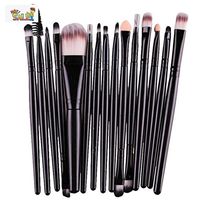 Witspace 15 pcs/Sets Eye Shadow Foundation Eyebrow Lip Brush Makeup Brushes Tool (Black)