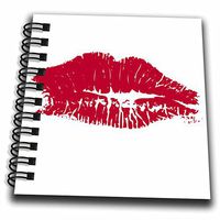 3dRose db_28029_3 Red Lips Kiss-Mini Notepad, 4 by 4"