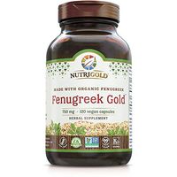Organic Fenugreek Gold - 750 mg, 120 Organic Veggie Capsules (GMO-Free, Preservative-Free, Allergen-Free Organic Fenugreek Seed Powder in Organic Capsules for Breastfeeding)