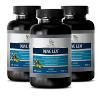 Blood Pressure Remedy - Olive Leaf Extract - Antibacterial Supplement - 3 Bottle 180 Capsules
