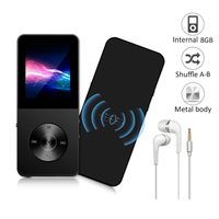 Mp3 Player, Widon 16GB Mp4 Player up to 64GB Metal Body Built-in Speaker Headphones Shuffle A-B Playback Bookmark for Audio Books - FM Radio Voice Recorder Gift for Kids Language Learning Black