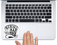We're All Mad Here Hat Printed Printed Trackpad Clear Vinyl Decal Sticker Compatible with Apple MacBook Pro Air 11" 12" 13" 15" All Years Laptop Keyboard (13" MacBook Air)