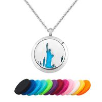 Moonlight Collections New York Fragrance Pendant Statue of Liberty Chain Necklace Aroma Locket Essential Oil Diffuser