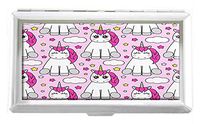 Cartoon Magic Unicorn Design Unisex Stainless Steel Cigarette Holder Case Protection Credit Business Card Storage Box Pocket/Wallet