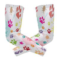 LEVEIS Colored Puppy Paw Prints Sports Compression Arm Sleeves for Baseball, Basketball, Football, Cycling, Golf 1 Pair 2 Sleeves