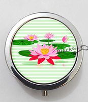 BlackKey Lotus Flower 3-Compartment Decorative Pocket Gift Box Case Organizer for Pill, Color 1 -1520