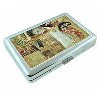 World's Fair Vintage Poster Chicago S6 Silver Cigarette Case Metal Wallet Id Holder 4" X 2.75" RFID Protection