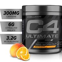 C4 Ultimate Pre Workout Powder Orange Mango | Sugar Free Preworkout Energy Supplement for Men & Women | 300mg Caffeine + Beta Alanine + Creatine | 20 Servings