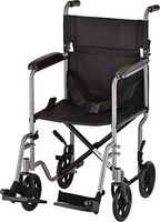 NOVA Medical Products 19" Steel Transport Wheelchair, Hammertone