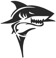 hBARSCI Shark Vinyl Decal - 5 Inches - for Cars, Trucks, Windows, Laptops, Tablets, Outdoor-Grade 2.5mil Thick Vinyl - Matte Black