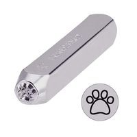 BENECREAT 6mm 1/4" Paws Metal Design Stamps Punch Stamping Tool - Electroplated Hard Carbon Steel Tools to Stamp/Punch Metal, Jewelry, Leather, Wood