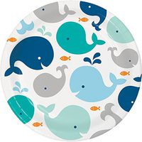 Creative Converting 322200 96 Count Sturdy Style Dinner/Large Paper Plates, Lil' Spout Blue