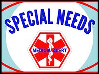 Special Needs Medical Alert Soft Fabric Stickers Reusable Set of 18